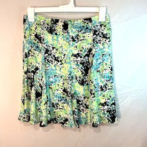 Nue Options Green and Blue Mini Skater Skirt Sz 10P